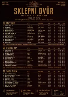 Editorial Cellar menu template preview