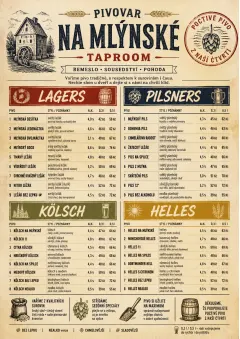 Heritage Taproom menu template preview
