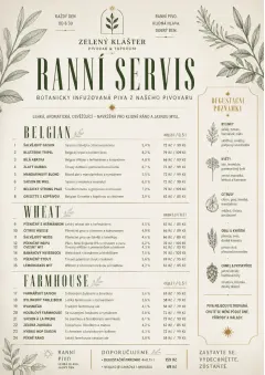 Botanical Infusion menu template preview