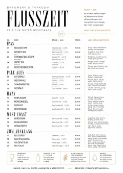 Modern Minimal Pour menu template preview