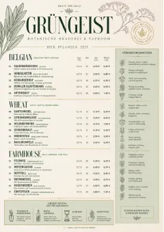 Botanical Infusion menu template preview