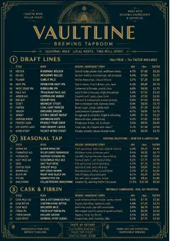 Editorial Cellar menu template preview