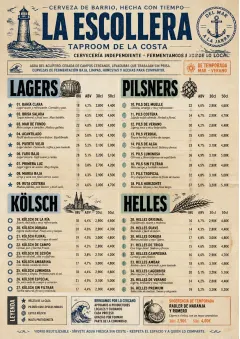 Heritage Taproom menu template preview