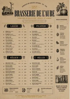 Heritage Taproom menu template preview