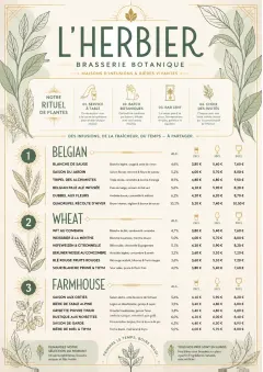 Botanical Infusion menu template preview
