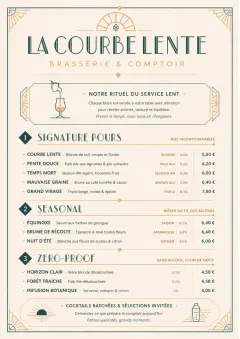 Boutique Pour Card menu template preview