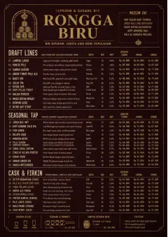 Editorial Cellar menu template preview