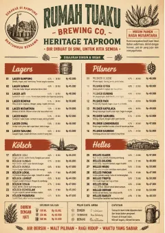 Heritage Taproom menu template preview