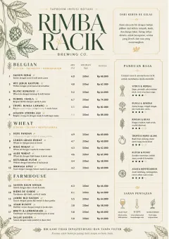 Botanical Infusion menu template preview