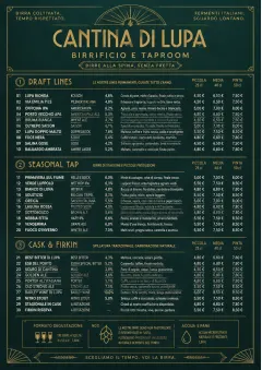 Editorial Cellar menu template preview