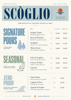 Boutique Pour Card menu template preview
