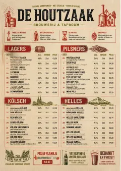 Heritage Taproom menu template preview