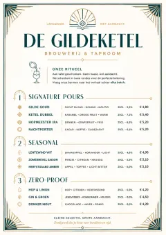 Boutique Pour Card menu template preview
