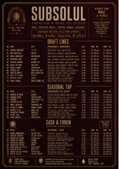 Editorial Cellar menu template preview