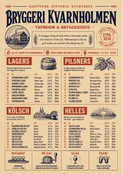 Heritage Taproom menu template preview