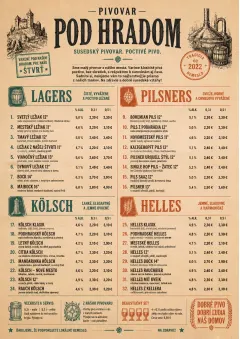 Heritage Taproom menu template preview