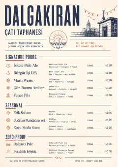 Boutique Pour Card menu template preview