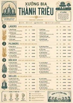 Heritage Taproom menu template preview