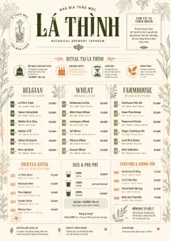 Botanical Infusion menu template preview