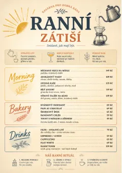 Sunrise Short Carte menu template preview