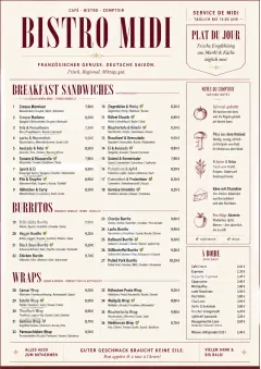 Bistro Midi menu template preview