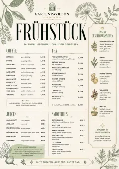 Garden Patio Day menu template preview