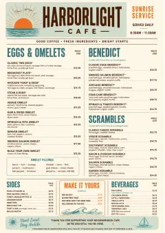 Sunrise Classic menu template preview