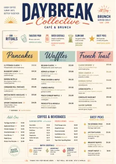 Modern Brunch Editorial menu template preview