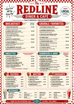 Diner Comfort menu template preview