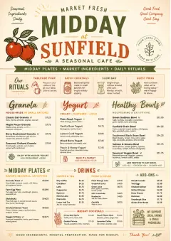 Market Fresh Midday menu template preview