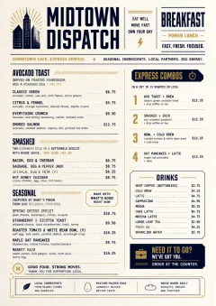 Power Lunch menu template preview