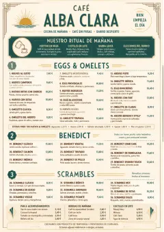 Sunrise Classic menu template preview