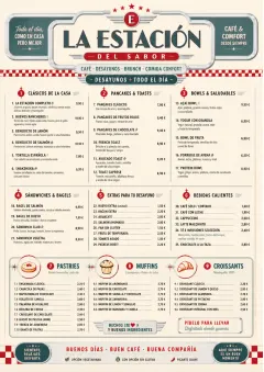Diner Comfort menu template preview