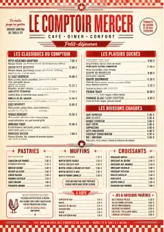 Diner Comfort menu template preview
