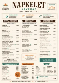 Sunrise Classic menu template preview