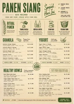 Market Fresh Midday menu template preview
