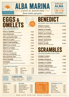 Sunrise Classic menu template preview