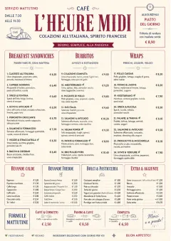 Bistro Midi menu template preview