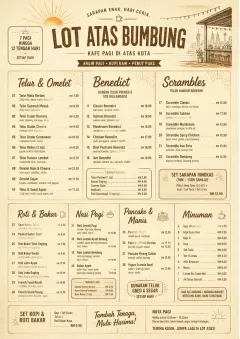 Sunrise Classic menu template preview