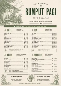 Garden Patio Day menu template preview