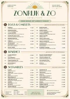 Sunrise Classic menu template preview