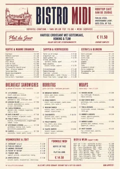 Bistro Midi menu template preview