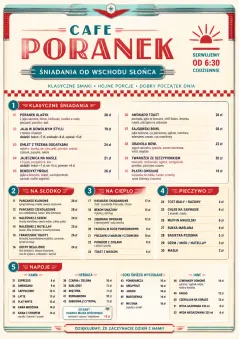 Diner Comfort menu template preview