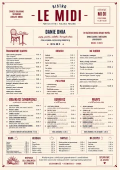 Bistro Midi menu template preview