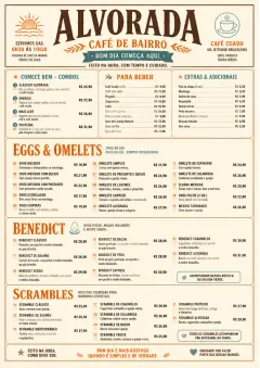 Sunrise Classic menu template preview