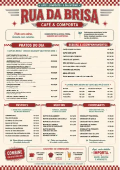 Diner Comfort menu template preview