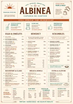 Sunrise Classic menu template preview