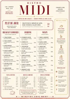 Bistro Midi menu template preview