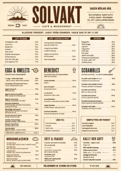 Sunrise Classic menu template preview