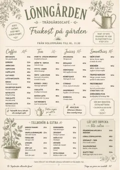 Garden Patio Day menu template preview